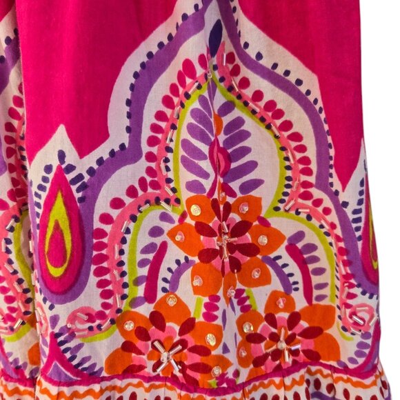 Liz & Me Womens Boho Maxi Skirt Elastic Waist Pink Purple 14/16W - Picture 4 of 9